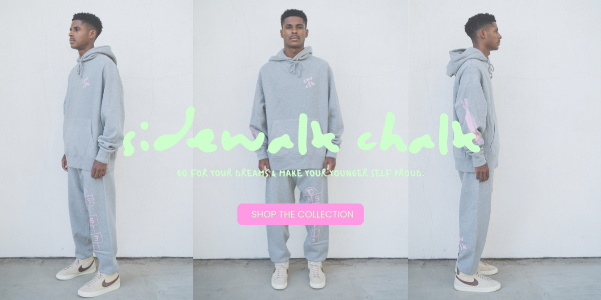 sidewalk chalk art of joy collection. Sweatsuits, t-shirts, and hats.